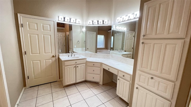 bathroom featuring vanity and tile patterned floors