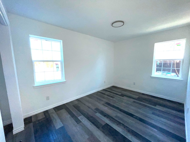 empty room featuring dark wood-type flooring