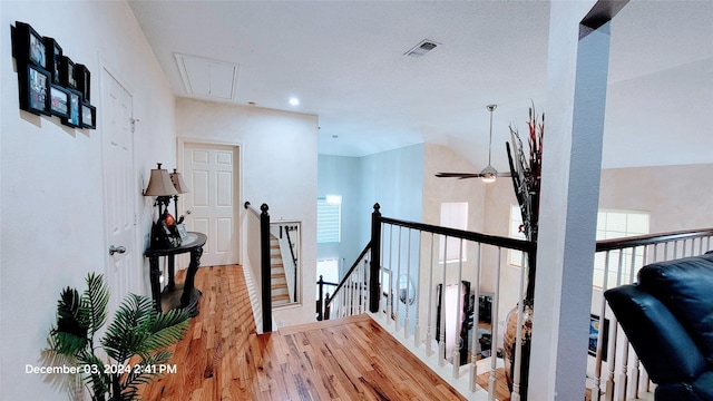 hall with light wood-type flooring