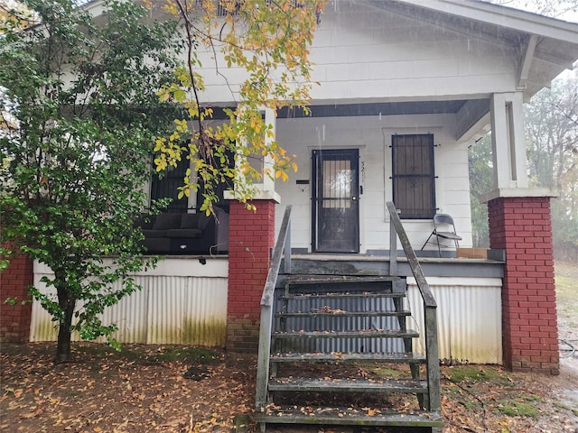 exterior space with a porch