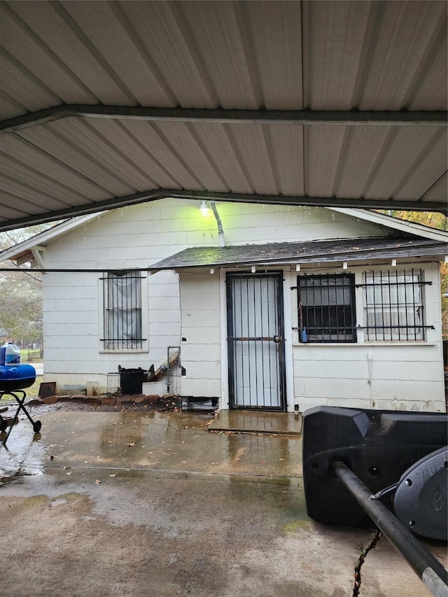 view of garage