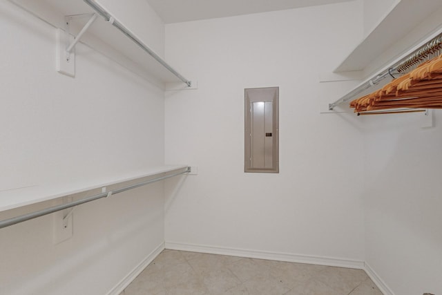 spacious closet featuring electric panel