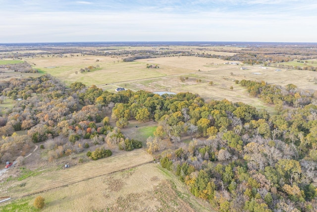 bird's eye view featuring a rural view