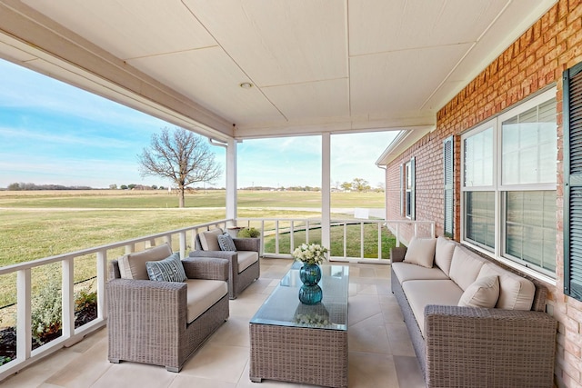 exterior space featuring an outdoor hangout area