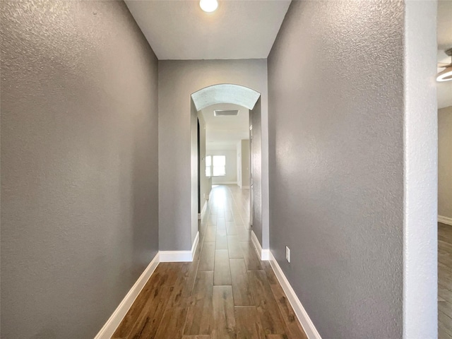 hall featuring hardwood / wood-style flooring