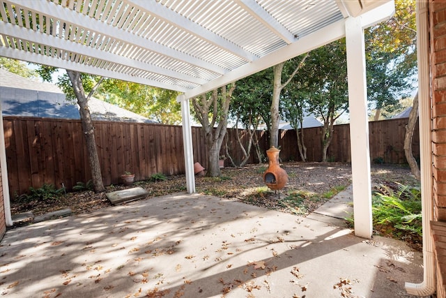 view of patio / terrace featuring a pergola