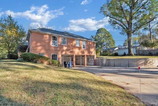 exterior space with a yard