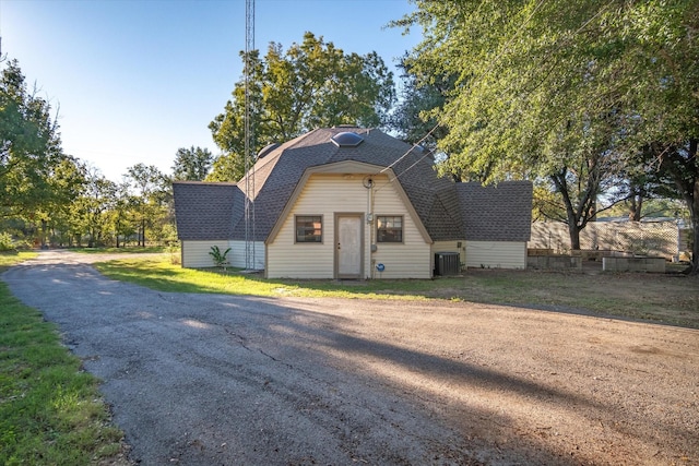 view of front of home with central AC unit