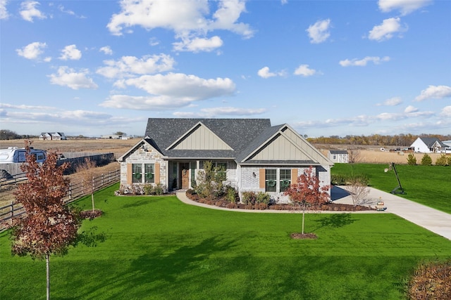 view of front of property with a front lawn