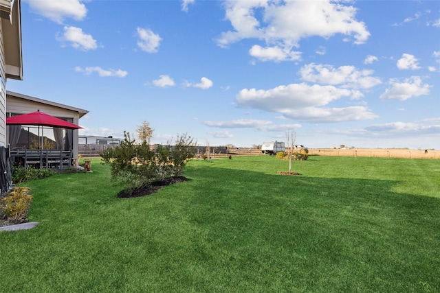 view of yard featuring a gazebo