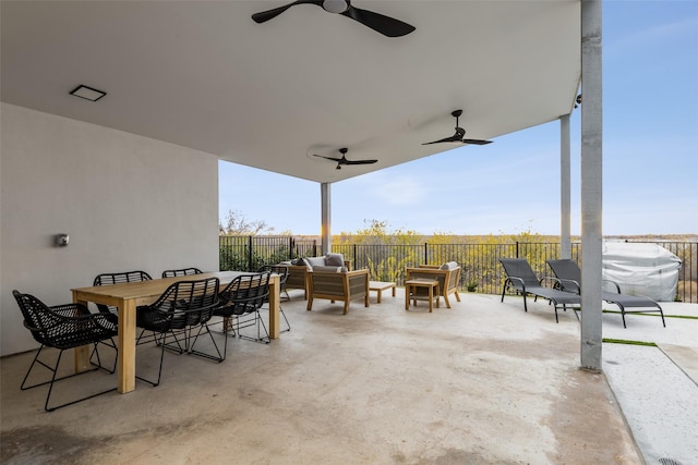 view of patio with an outdoor hangout area