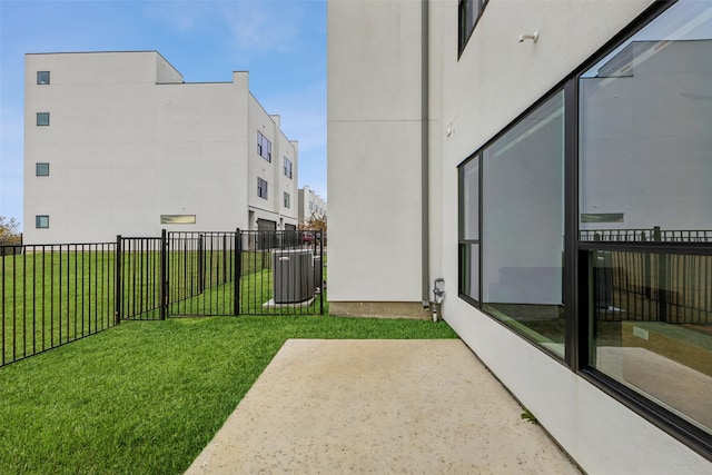 view of yard with a patio and cooling unit