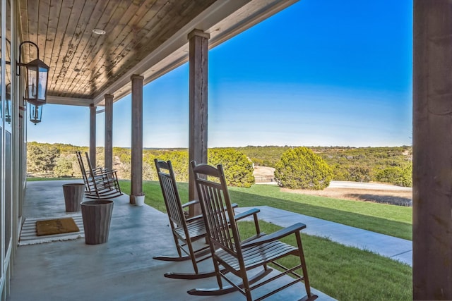 view of patio with a porch