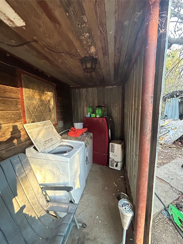 storage with washer and clothes dryer