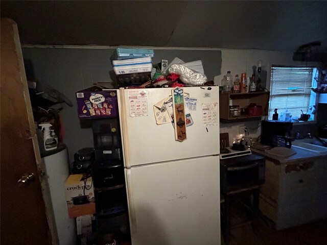 kitchen with white refrigerator