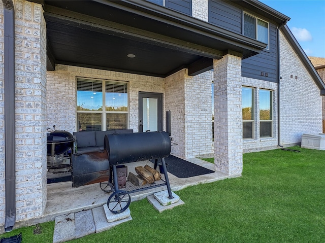 view of patio featuring grilling area