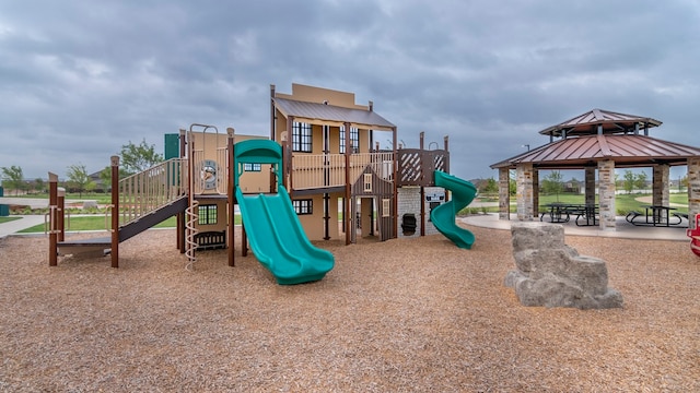 view of play area featuring a gazebo