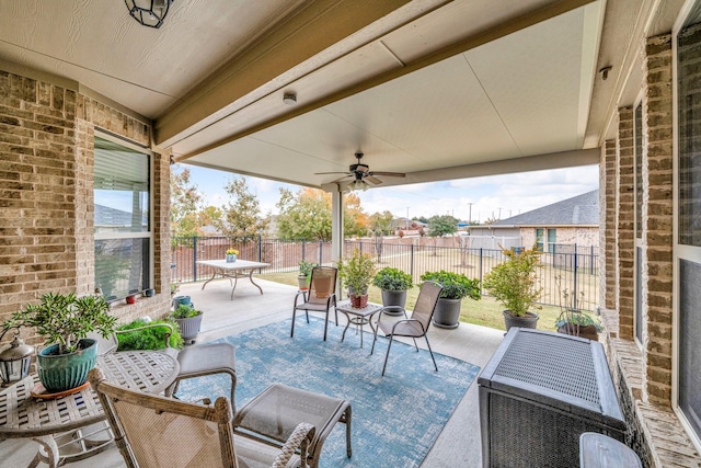 view of patio / terrace with ceiling fan