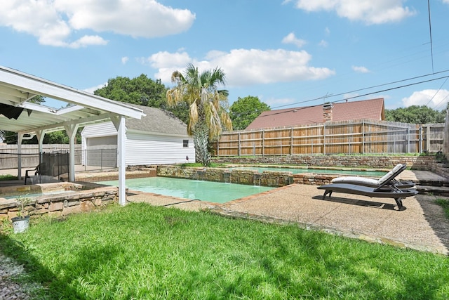 surrounding community featuring a pool and a yard