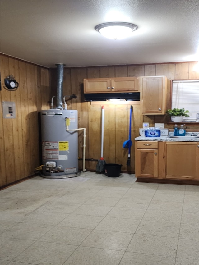 interior space with gas water heater