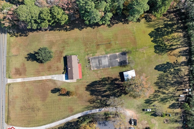 aerial view with a rural view