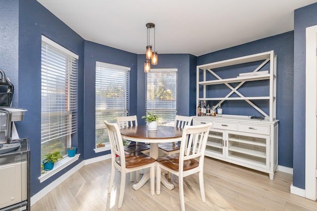 dining room with light hardwood / wood-style floors