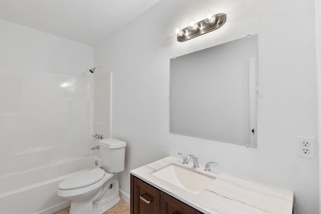 full bathroom featuring vanity, toilet, and shower / bath combination