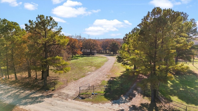 exterior space with a rural view