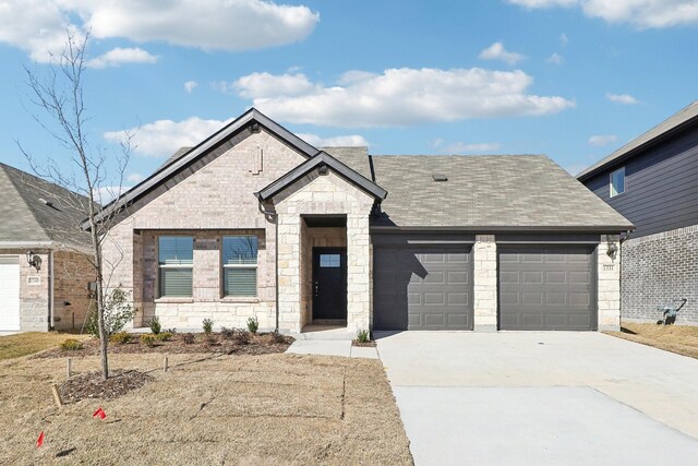 1331 Sage Dr, Lavon, TX 75166 - view of front facade featuring a garage and a yard