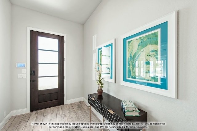 entryway with light wood-type flooring