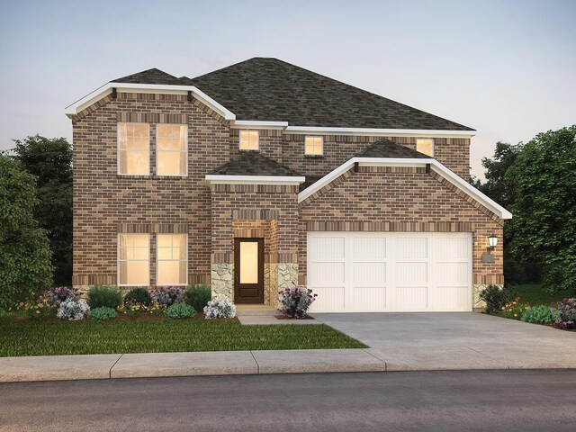 view of front of house with a garage