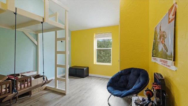 sitting room featuring wood-type flooring