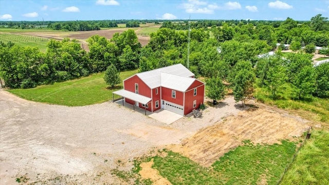 bird's eye view with a rural view