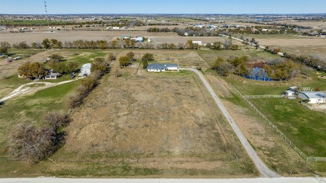 bird's eye view with a rural view