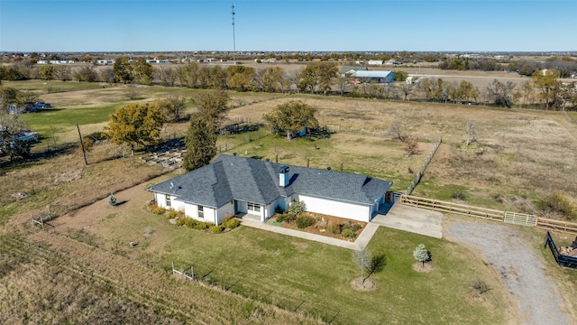 drone / aerial view featuring a rural view