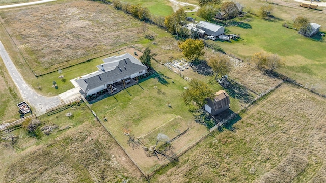 aerial view featuring a rural view