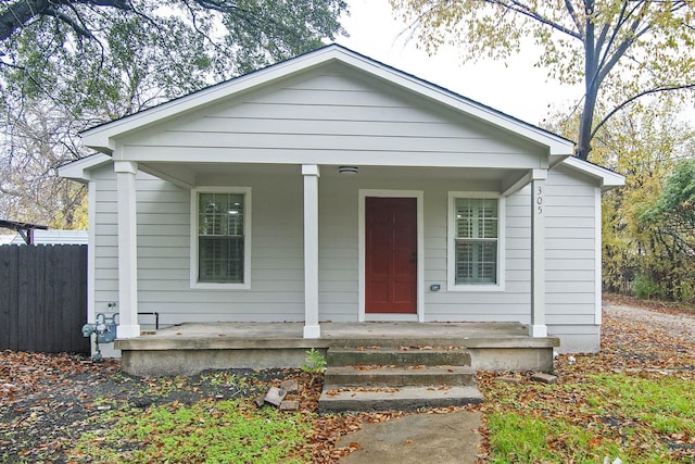 bungalow-style house featuring a porch