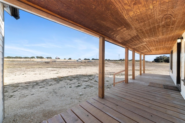 deck with a rural view