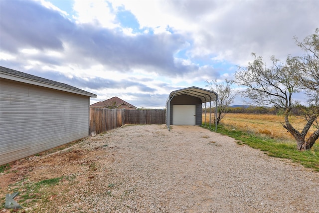 view of garage