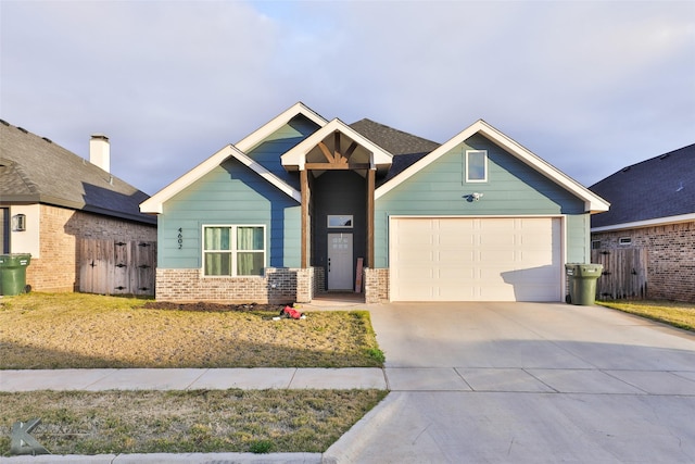 view of front facade with a garage