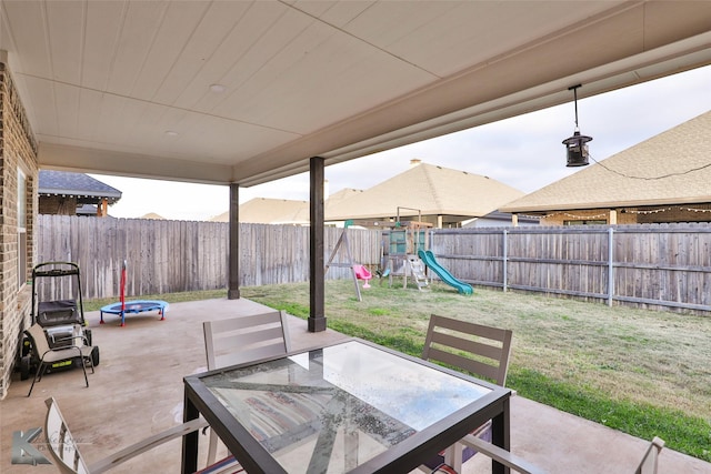 view of patio / terrace with a playground