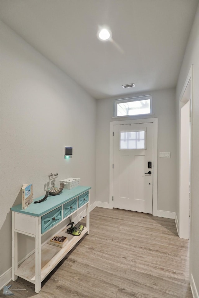 foyer entrance featuring light hardwood / wood-style floors