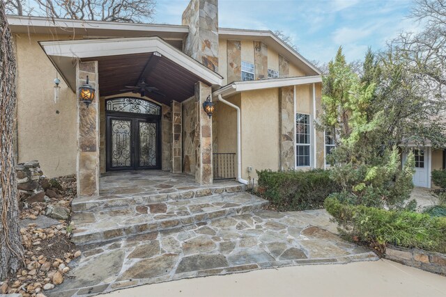 entrance to property with french doors