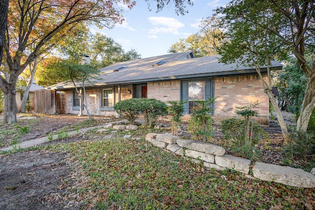 view of single story home