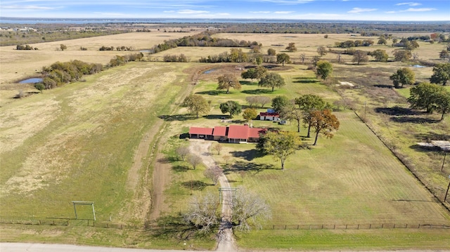 bird's eye view with a rural view