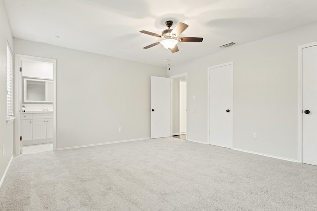 interior space featuring ceiling fan