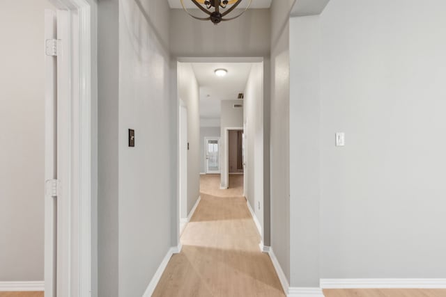 hall featuring light wood-type flooring