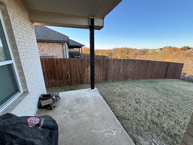 view of yard featuring a patio area