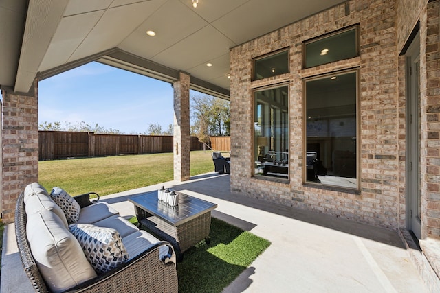 view of patio with an outdoor hangout area