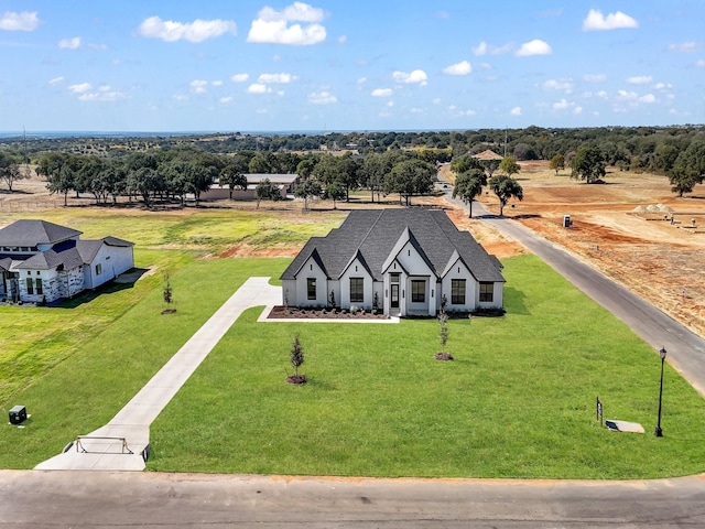 drone / aerial view with a rural view